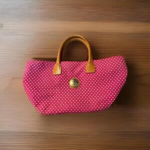 Capezio Women’s Small Canvas Handbag Pink W/ Polka dots- Possibly VTG